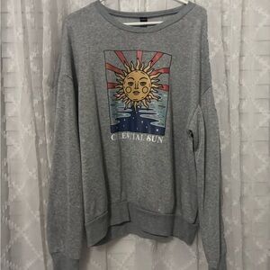 Gray Celestial Sun Pullover Sweatshirt